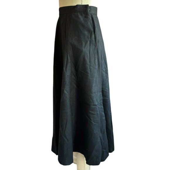 Panther Vintage Black Wool Circle Skirt Size 6 - Picture 6 of 8